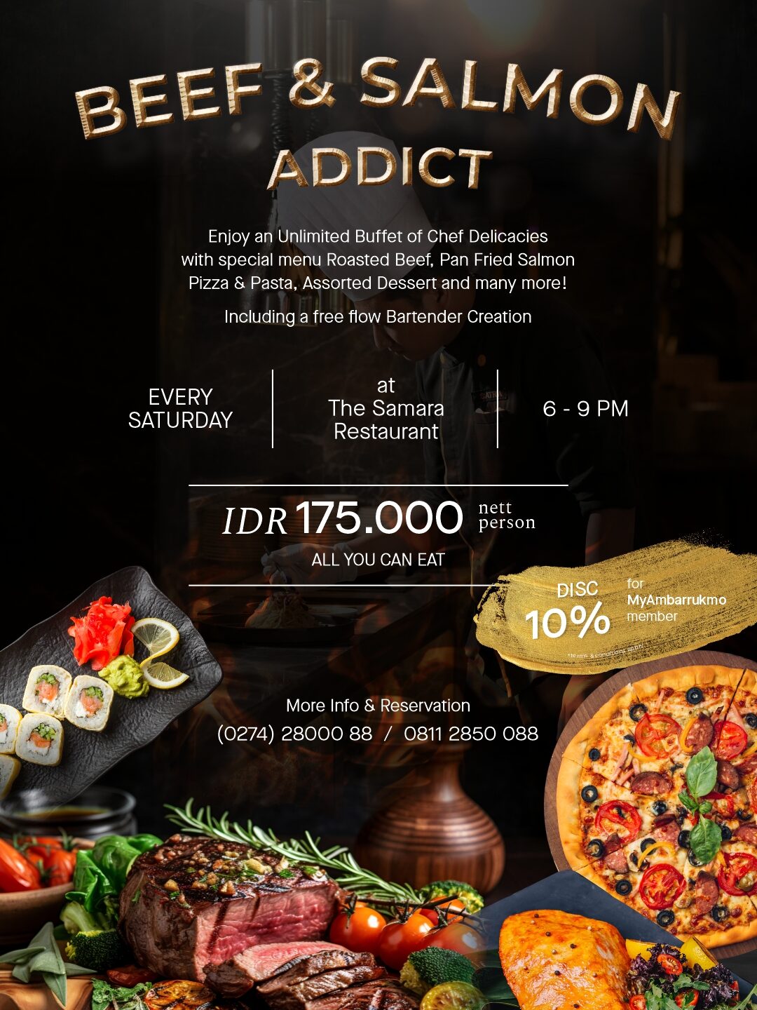 Beef & Salmon Addict di GRAMM HOTEL : Sajian Kuliner Istimewa All You Can Eat di Yogyakarta