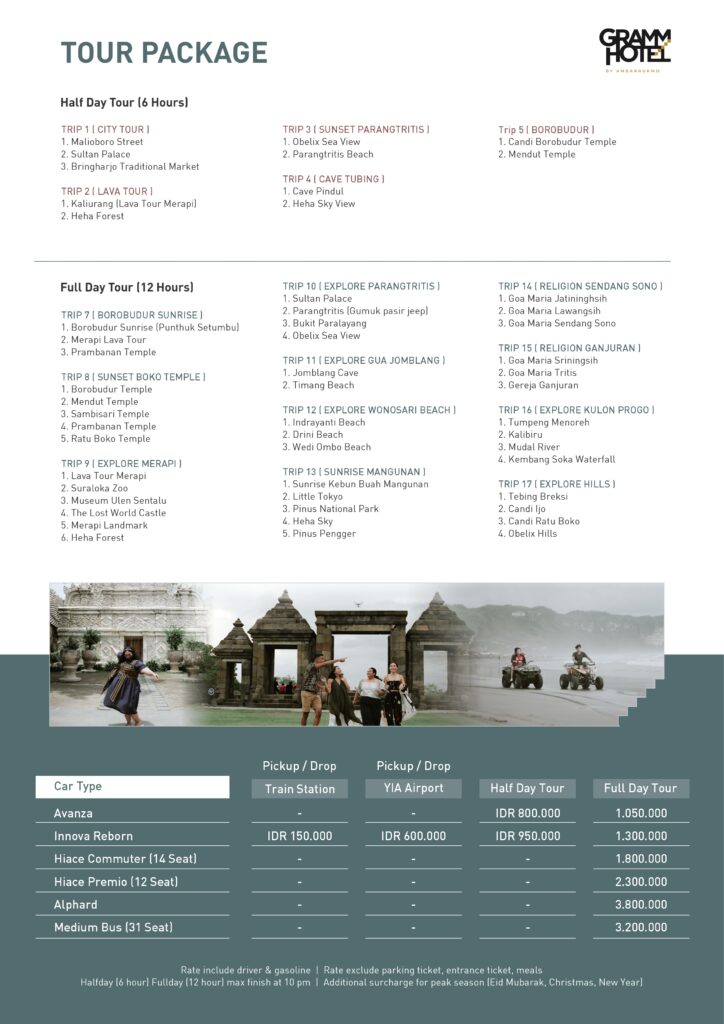 Panduan Transportasi informasi paket tour di GRAMM HOTEL by Ambarrukmo
