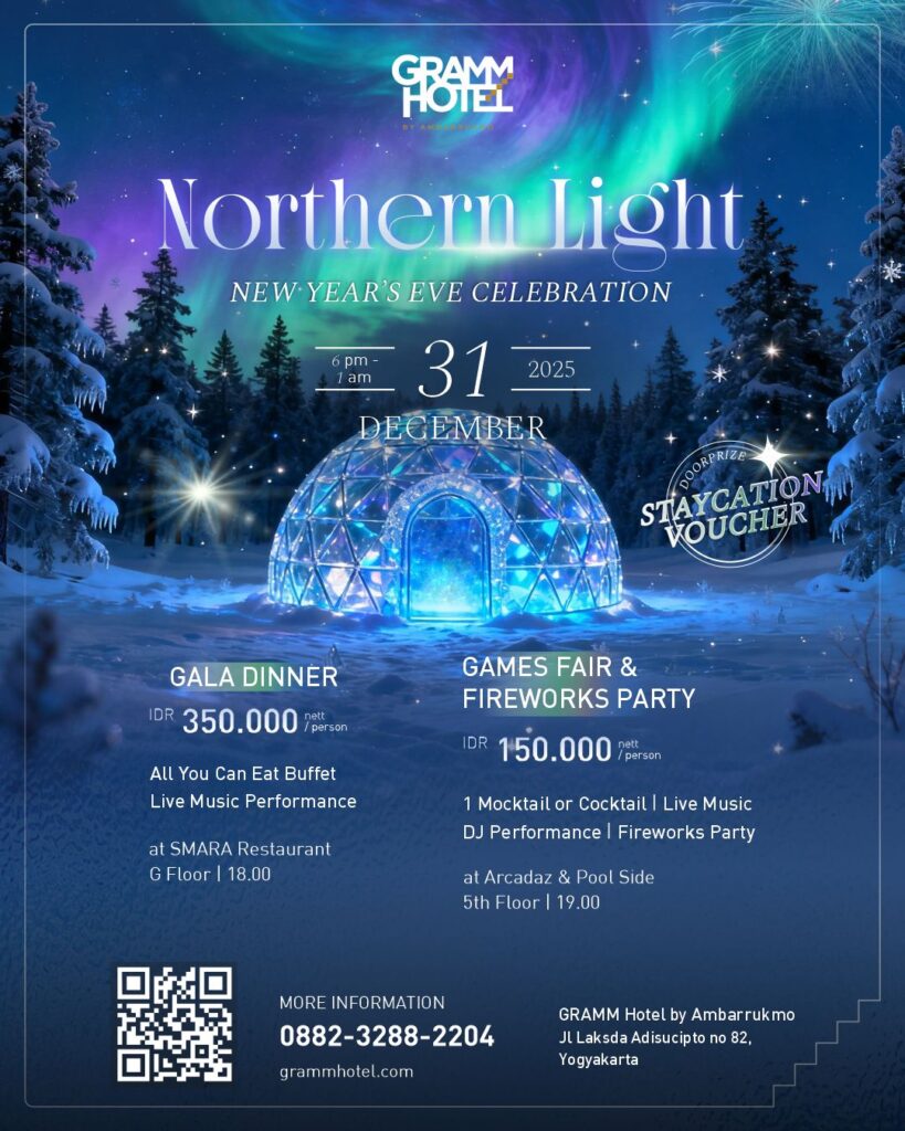 Sambut 2026 dengan Northern Light: Paket New Year Jogja di GRAMM HOTEL by Ambarrukmo