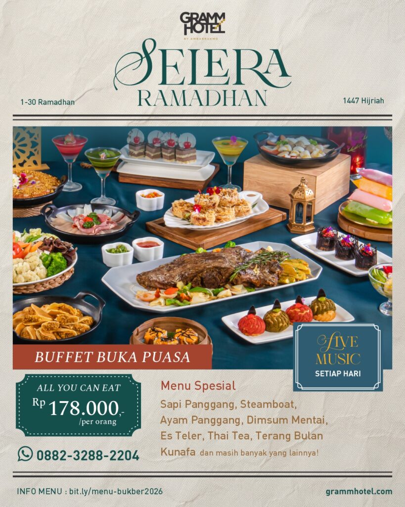 Flyer Promo Paket Bukber Jogja 2026: Selera Ramadhan di GRAMM HOTEL by Ambarrukmo