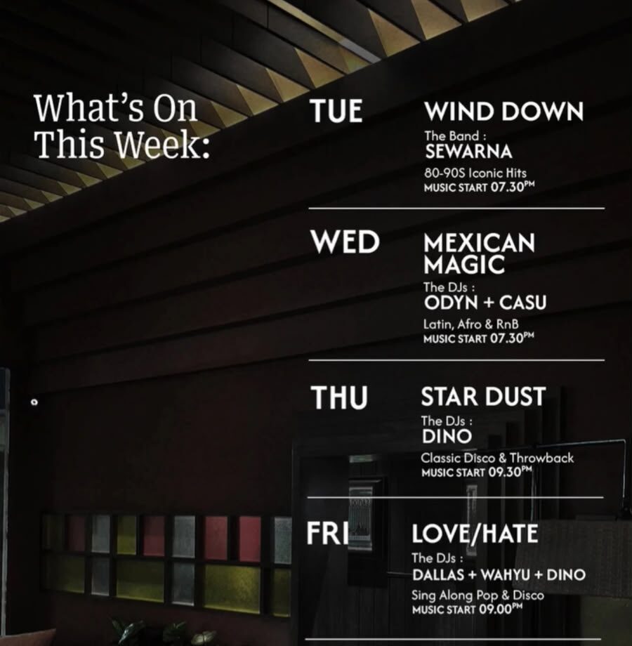 What's on This Week at Arcadaz The Public Bar, Ada apa saja di Arcadaz dalam seminggu ini?